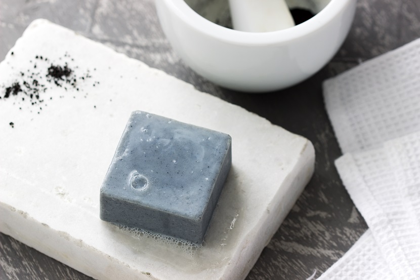 Handmade soap with activated carbon