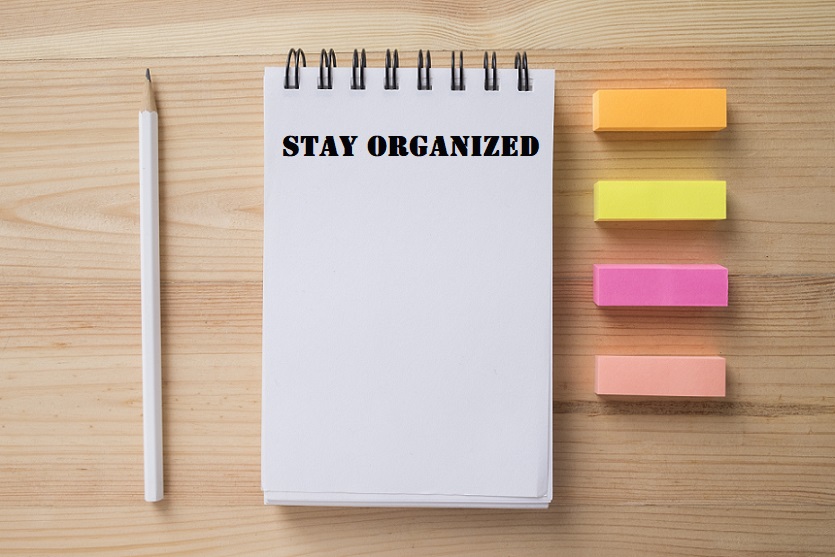 staying organized can help cope with stress at work