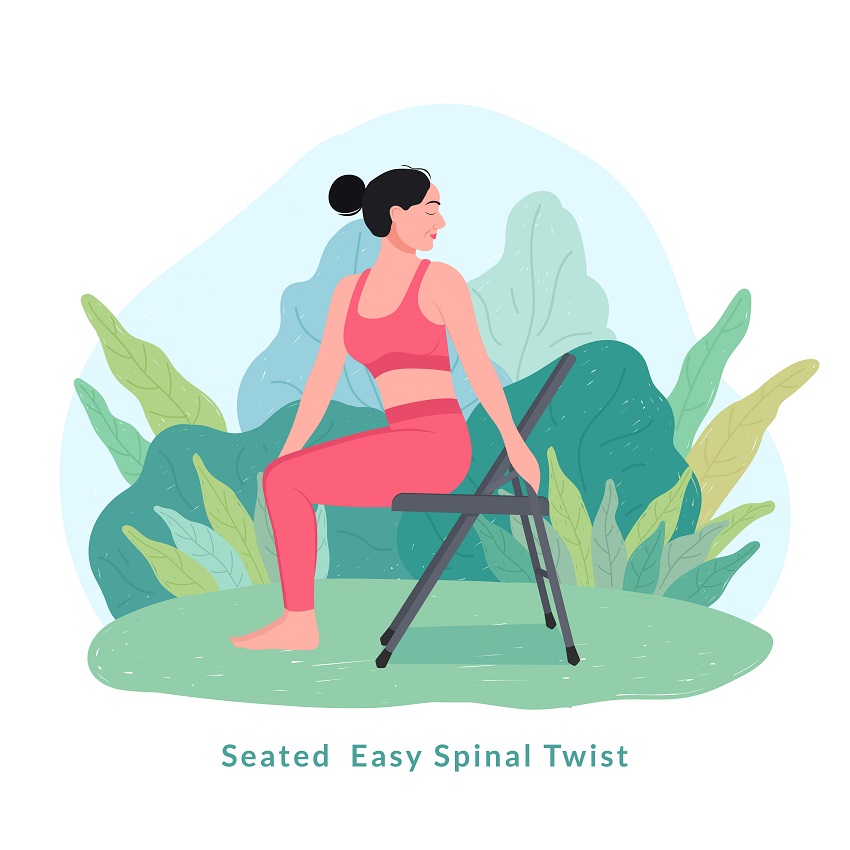seated spinal twist yoga pose